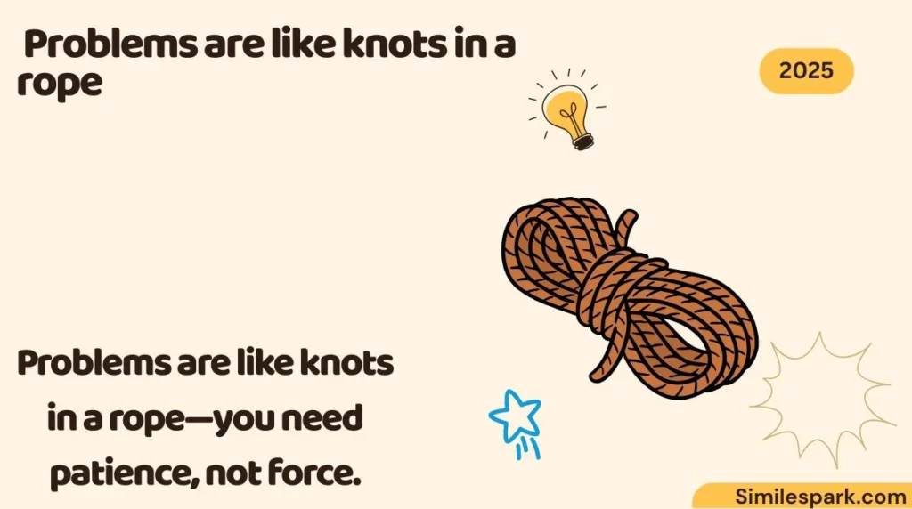 . Problems are like knots in a rope